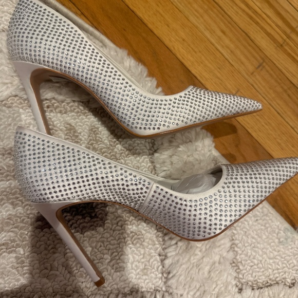 NWT Schutz white rhinestone heels - 8B - Picture 3 of 4